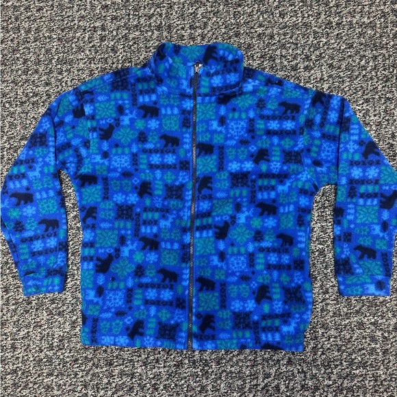 Women’s Blue Bear Pattern Lends End Jacket - Picture 1 of 7